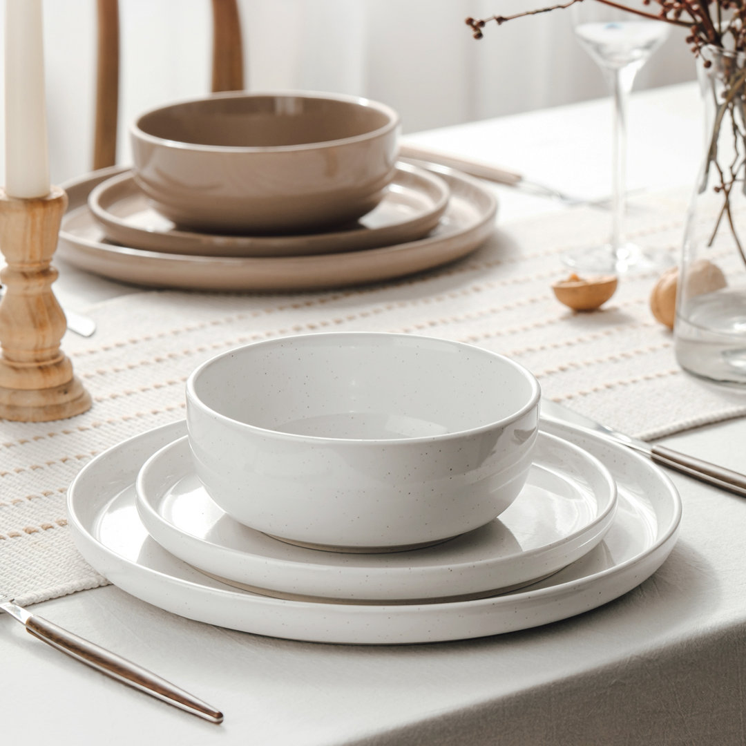 Daytona 12 Piece Stoneware Dinnerware Set - Service for 4